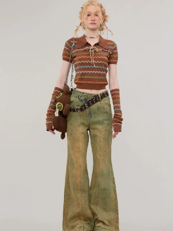 High waist slim straight wide leg jeans【s0000003748】 Classic Slim Fit Jeans