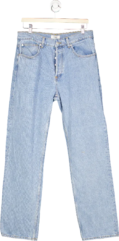 Sandro Light Blue Regular Straight Leg Jeans W31 Elegant High-Waisted Flared Jeans