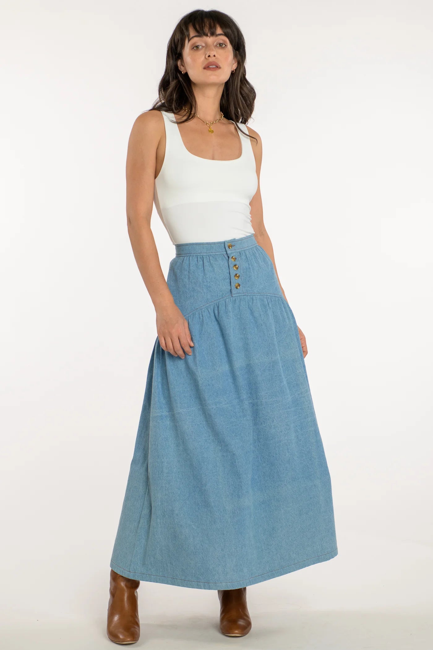 ELIZABETH JAMES THE LABEL PHOEBE SKIRT silk skirt smooth