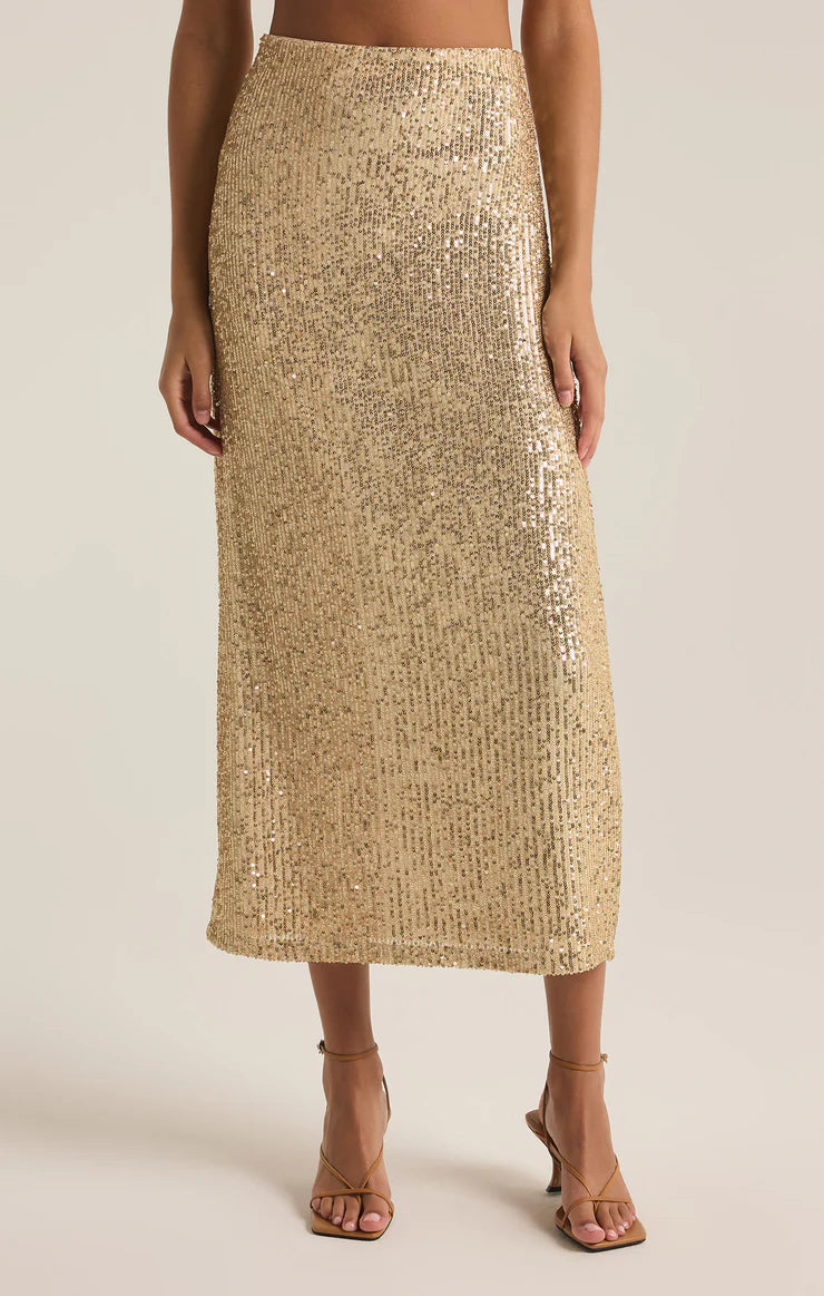 Z SUPPLY Saturn Sequin Midi Skirt cashmere skirt fine