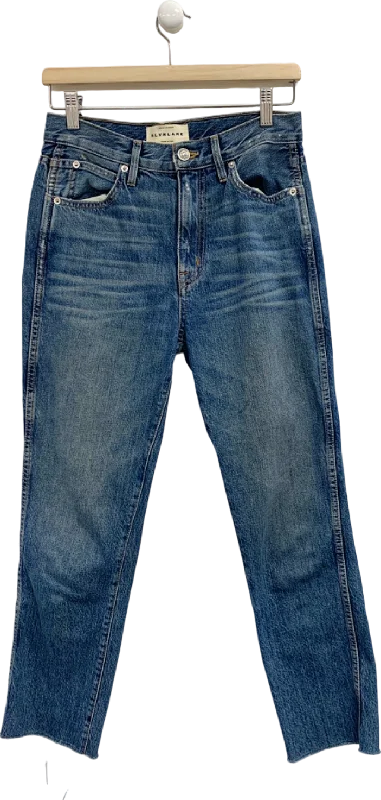 Slvrlake Blue Straight-Leg Jeans W27 Casual Distressed Skinny Jeans