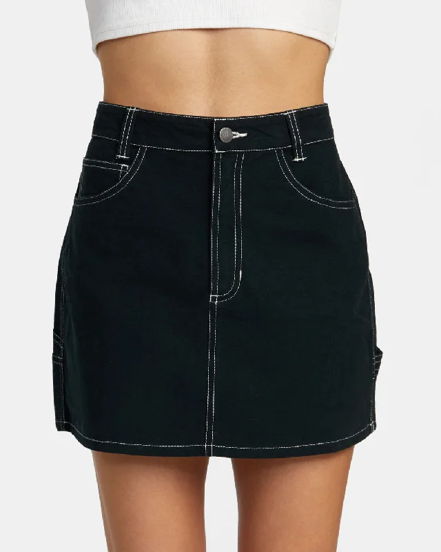 Spring Shift Skirt - Black chiffon skirt airy