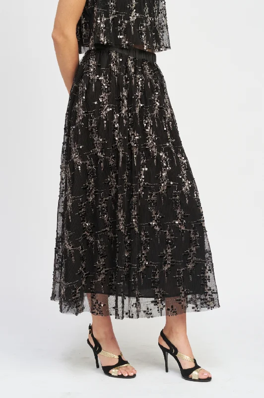 Sync Midi Skirt silk skirt luxurious