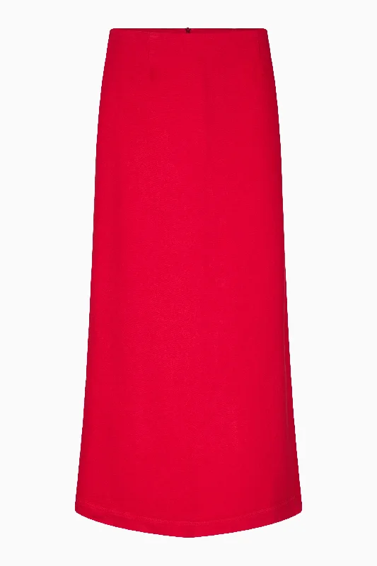 TMRW Kersee Maxi Skirt - Color - Vivienne Red cotton skirt soft