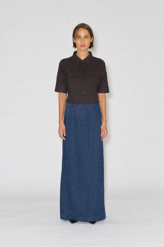 TMRW Kersee Maxi Pencil Skirt - Bilbao leather skirt sleek