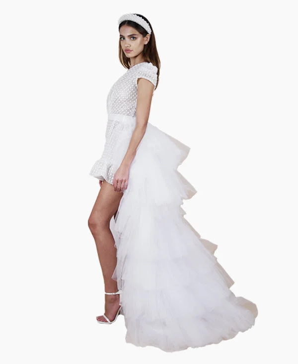 Tamsin Ruffle Tulle Overskirt seamless skirt comfort