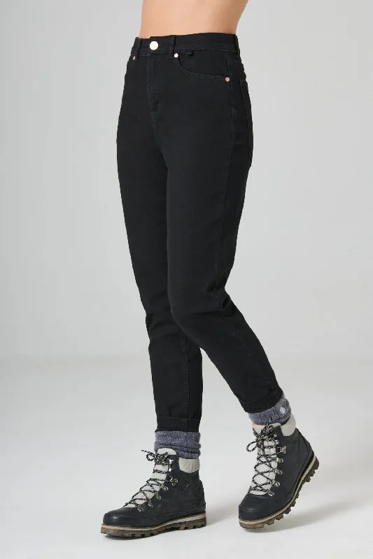 The Outdoor Slim Fit Jeans - Black Denim Chic Cropped Jeans