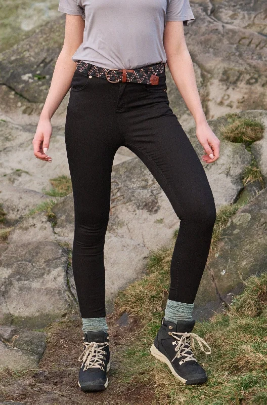 The Skinny Outdoor Jeans - Black Denim Elegant Wide-Leg Jeans