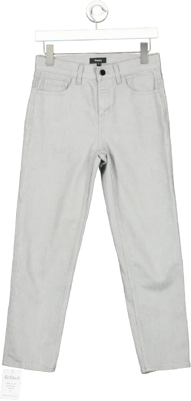 Theory Grey Jeans W25 Trendy Flared Leg Jeans