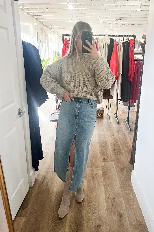 Thrill Ride Denim Skirt wool skirt warm