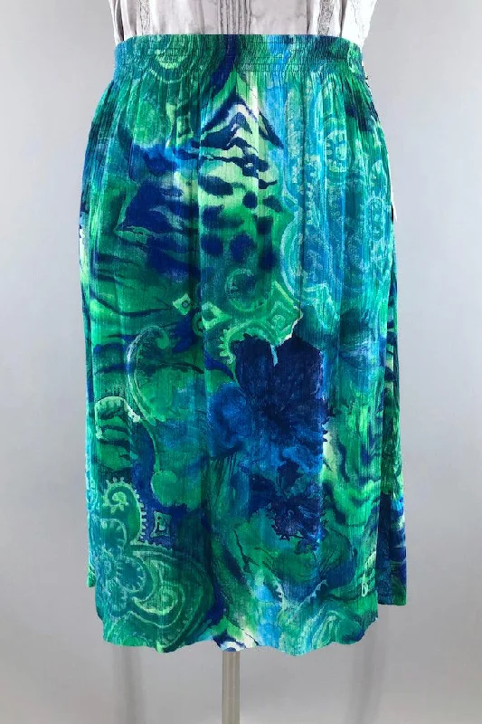 Vintage 80s Abstract Print Skirt denim skirt classic