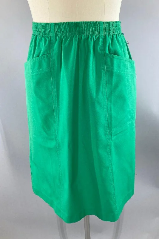 Vintage 1980s Green Koret Skirt high slit skirt