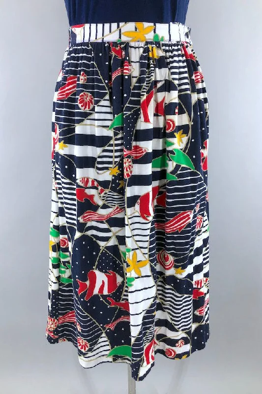 Vintage Nautical Tropical Fish Skirt cashmere skirt fine