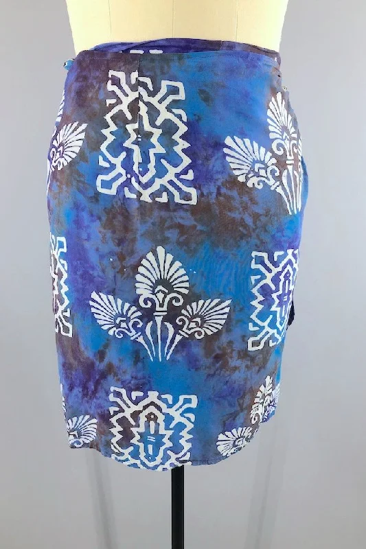 Vintage Bali Batik Wrap Skirt corduroy skirt cozy