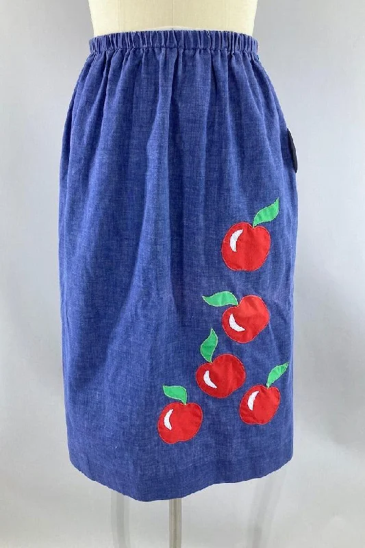 Vintage Chambray Apples Skirt vintage skirt charm
