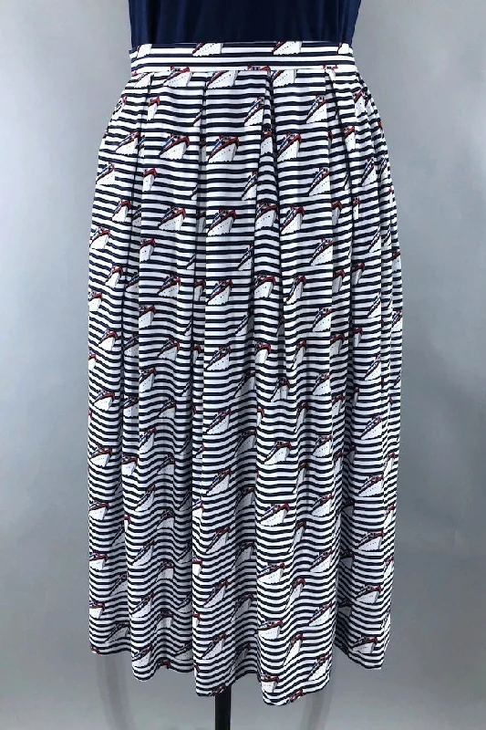 Vintage Nautical Steamship Boats Skirt leather skirt bold