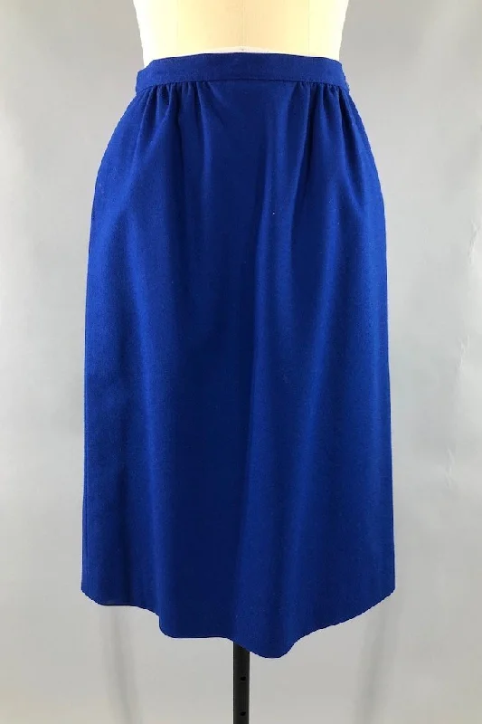 Vintage Royal Blue Wool Pendleton Skirt velvet skirt rich