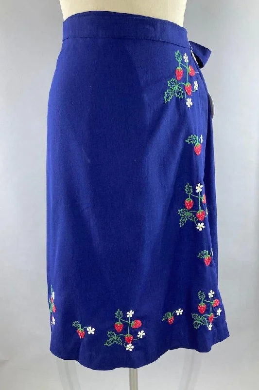 Vintage Strawberry Wrap Skirt boho skirt vibe