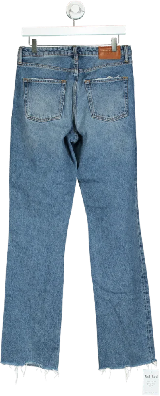 Zara Blue Straight Leg Jeans UK 6 Cozy Relaxed Fit Denim Jeans