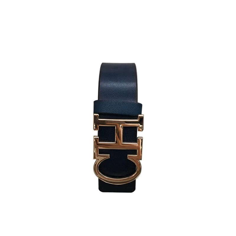 Classic split leather women belt gold alloy buckle jeans para mujer Classic Button Fly Jeans