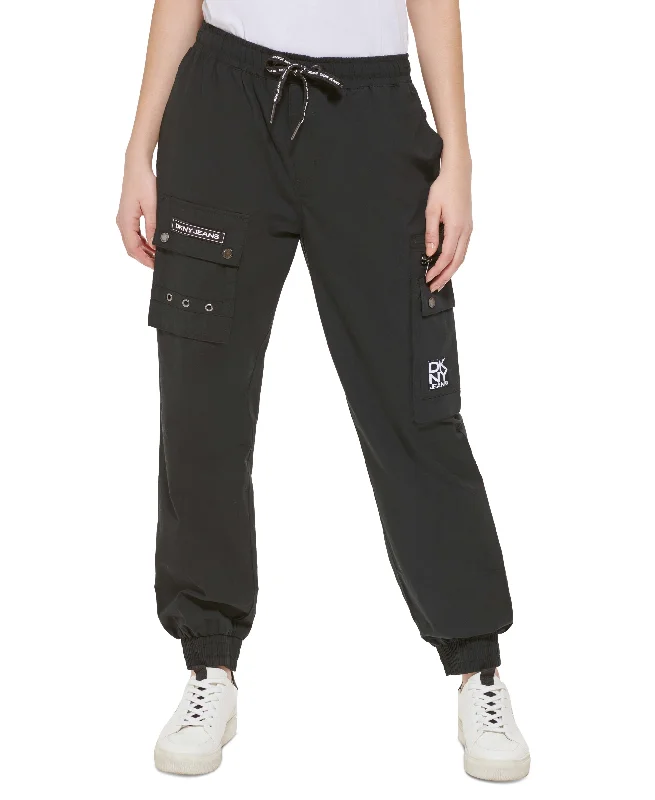 DKNY Jeans Cargo Logo Joggers Comfortable Distressed Straight-Leg Jeans