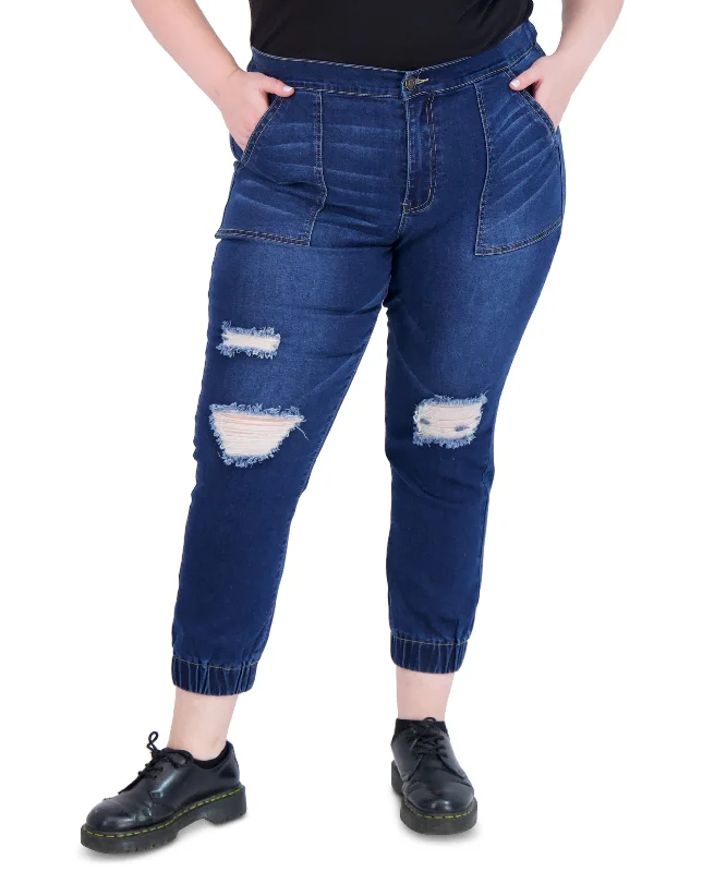 Gogo Jeans Trendy Plus Size Destructed High Rise Jogger Jeans Stylish Plus Size Denim Jeans Gogo Jeans Trendy Plus Size Destructed High Rise Jogger Jeans Stylish Plus Size Denim Jeans