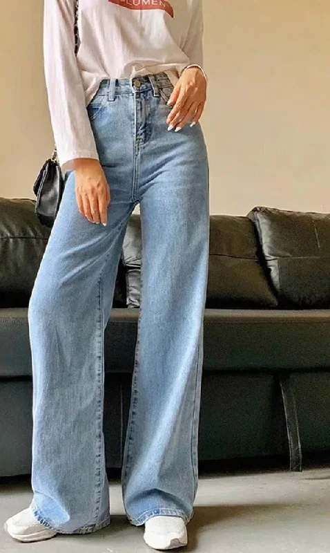 Jeans High Waist Wide Mom | Wide Mom Jeans Woman | Goplus Jeans Women Trendy Paperbag Waist Jeans