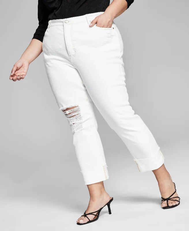 Now This Trendy Plus Size Vintage Straight Leg Jeans Fashionable Cropped Denim Jeans Now This Trendy Plus Size Vintage Straight Leg Jeans Fashionable Cropped Denim Jeans
