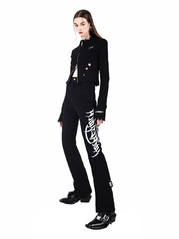 Embroidery Slim Jeans【s0000000177】 Classic Black Denim Jeans