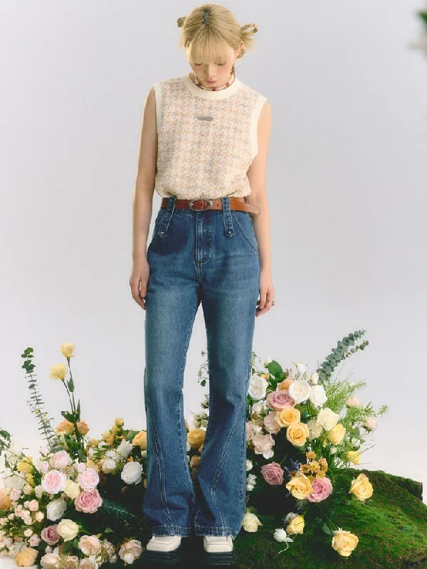 High Waist Bell Bottom Jeans【s0000001517】 Elegant Wide-Leg Jeans
