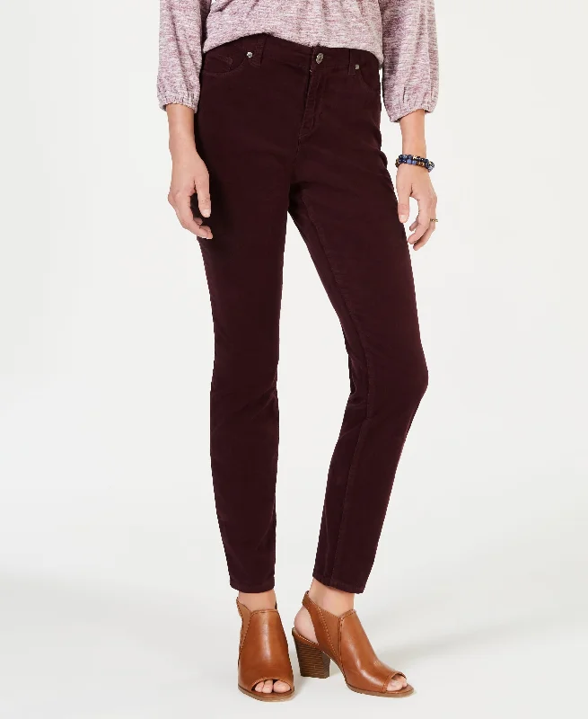 Style & Co Curvy Corduroy Skinny Jeans Comfortable Folded Hem Jeans
