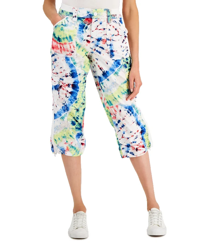 Style & Co Womens Printed Capri Jeans Stylish Slim Fit Denim