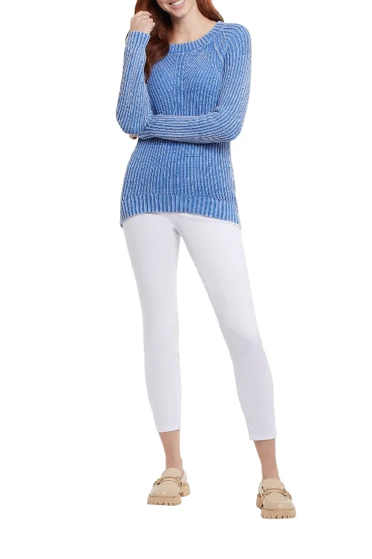 Tribal Cotton Cable Knit Sweater 7502O-4632-2892 Prep Blue Sweater Knitwear Pullover