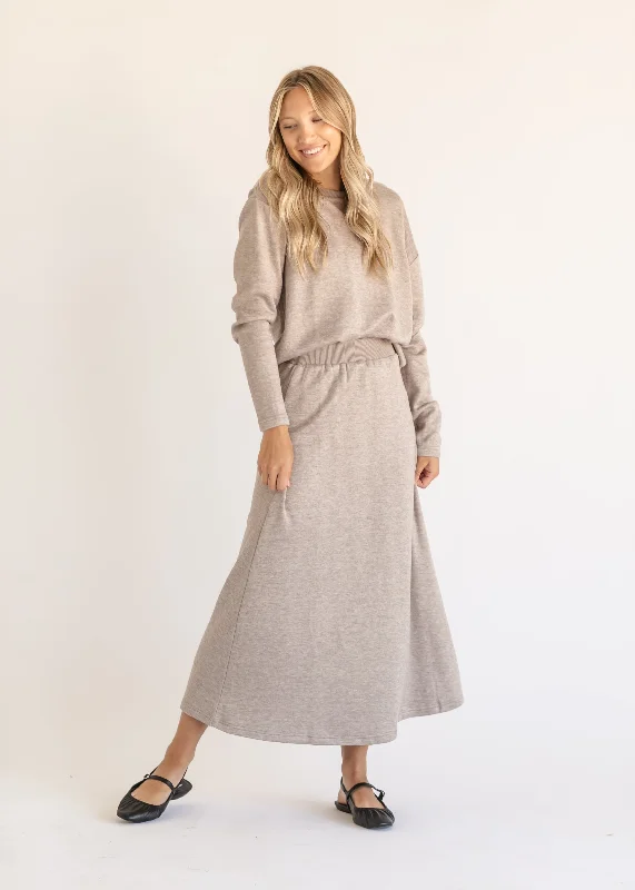 A-line Maxi Knit Skirt + Sweater Set Machine Wash Dry Clean Hand Wash