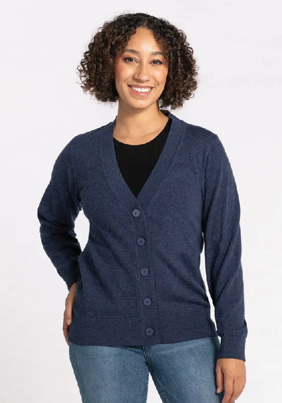 Gia Sweater - Twilight Storm Houndstooth Herringbone Solid