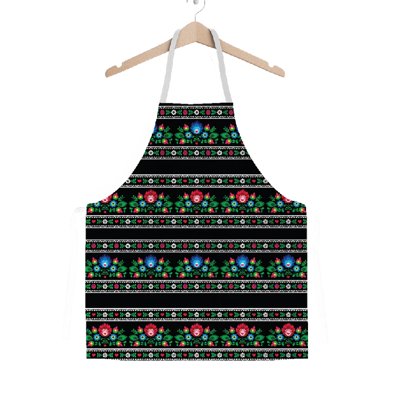 Black Floral Sweater 1 ﻿Classic Sublimation Adult Apron Silk Blend Satin Velvet