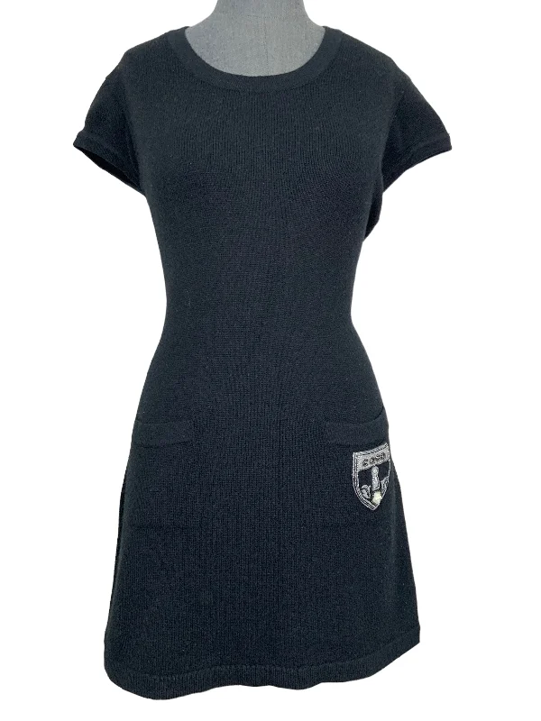 CHANEL 07A Cashmere Short Sleeve COCO Sweater Dress Size M Wool Fabric Cashmere Fabric Tweed Fabric