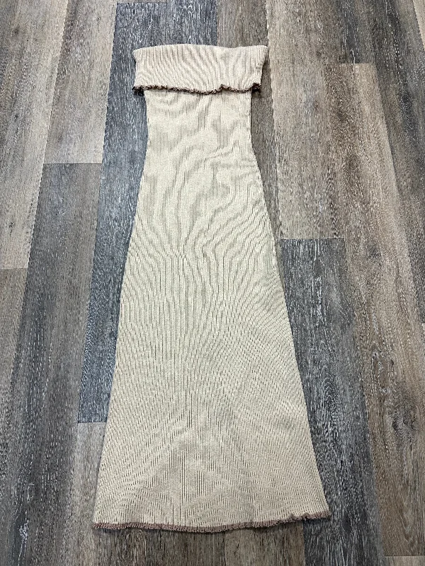 Dress Sweater By Le Lis In Tan, Size: L Transparent Opaque Sheer
