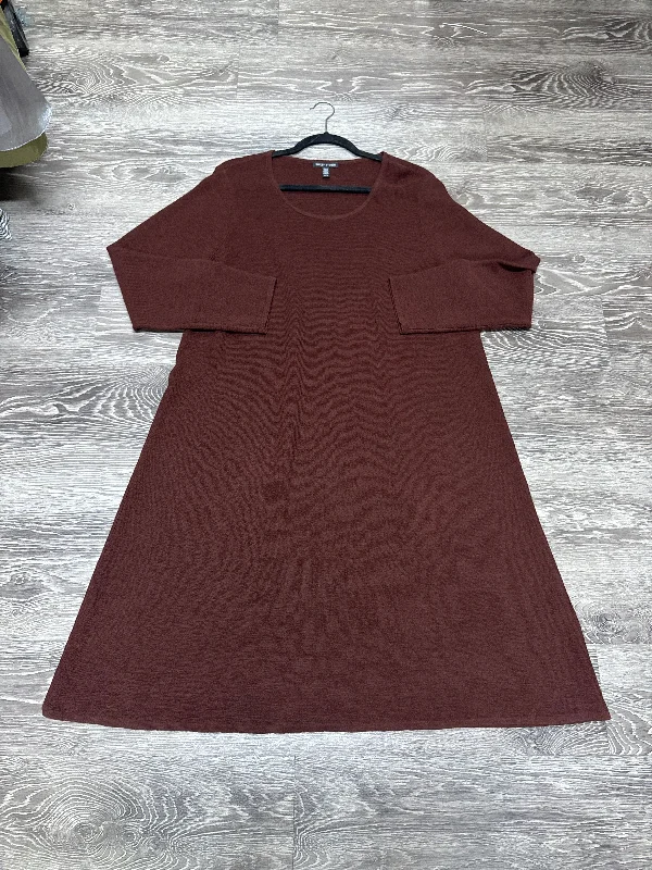 Eileen Fisher Sweater Long Sleeve Dress - XL Iron Safe Non-Iron Wrinkle Free