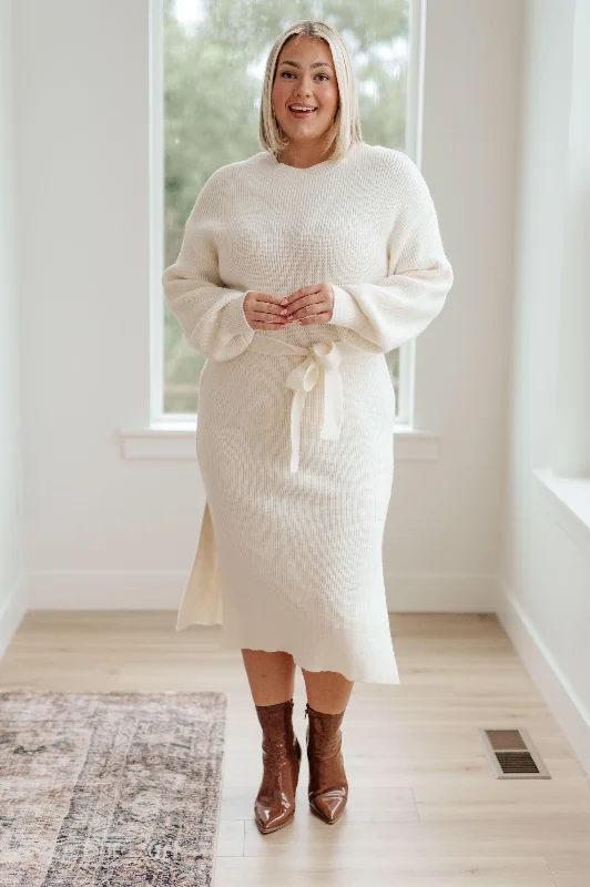 Hello Darling Sweater Dress Ribbed Striped Patterned