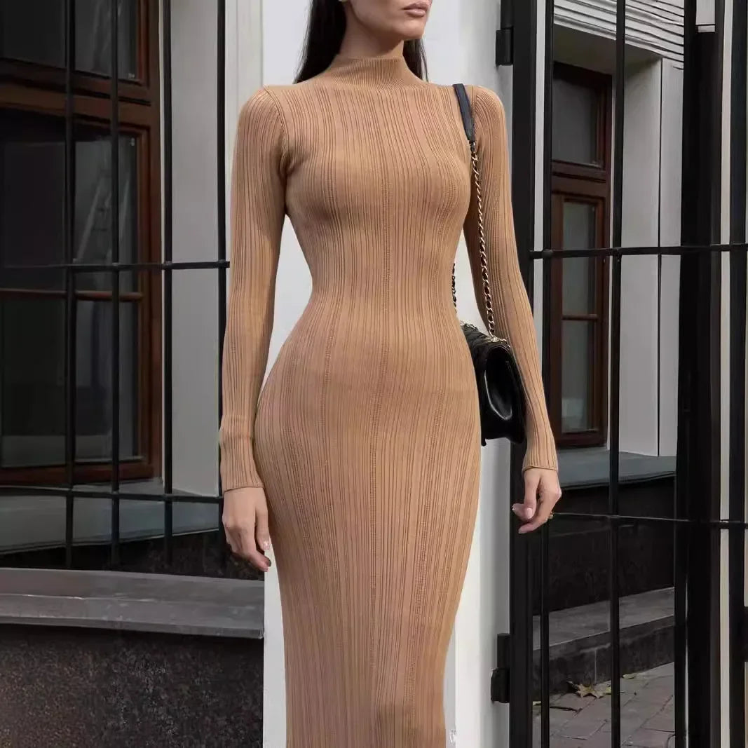 Lunivop Long Sleeve Knitted Dress Women Elegant Turtleneck Slim Maxi Sweater Dresses Autumn Winter Casual Solid Basic Party Dress Real Fur Shearling Chenille Lunivop Long Sleeve Knitted Dress Women Elegant Turtleneck Slim Maxi Sweater Dresses Autumn Winter Casual Solid Basic Party Dress Real Fur Shearling Chenille