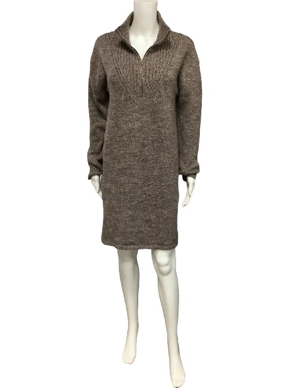 Monrow Dress Sweater Midi Length Size: M Silk Blend Satin Velvet