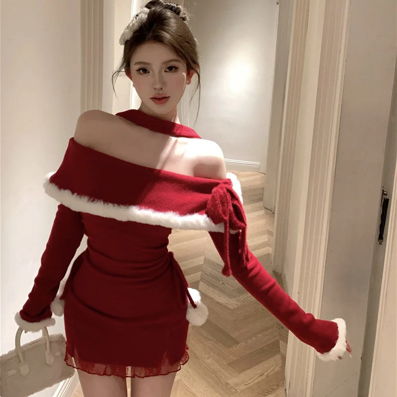 Red plush sweater  yv50317 Chenille Fabric Brocade Fabric Lace Fabric