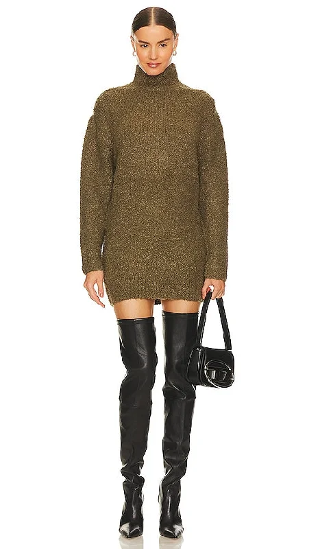 SER.O.YA Charlie Sweater Dress in Army Long Sweater Short Sweater Cropped Sweater