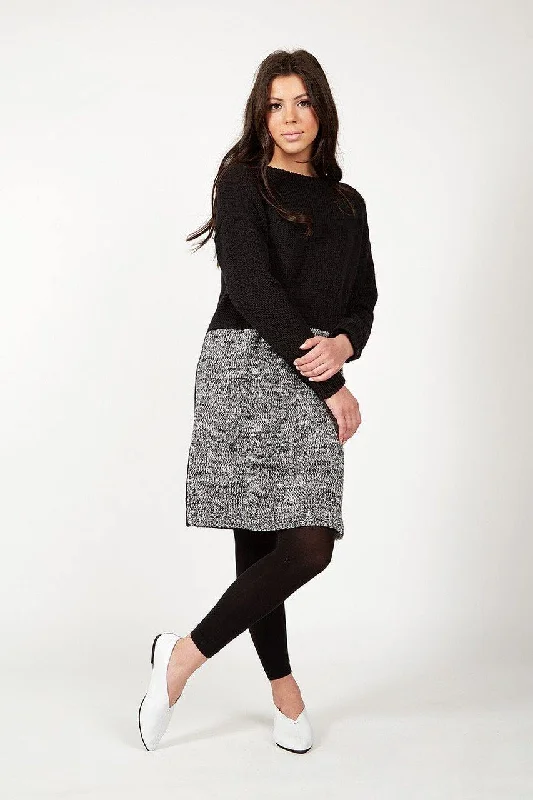 Static Marled Sweater Dress High Neck Crew Neck V-Neck