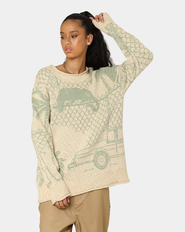 Honor The Gift Jungle Sweater Cream Welt Pockets Slit Pockets Flap Pockets
