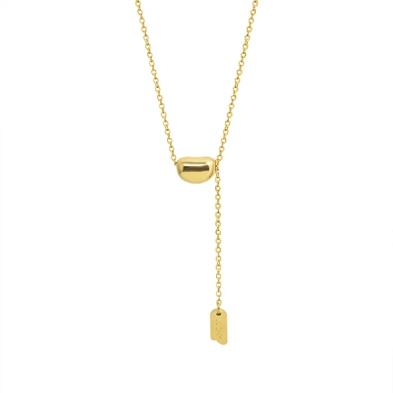 Hot Sale Long Sweater Chain Necklace Gold Color Small Gold Bean Necklaces Lucky Tag Tassel Pendants Women Herringbone Houndstooth Plaid Hot Sale Long Sweater Chain Necklace Gold Color Small Gold Bean Necklaces Lucky Tag Tassel Pendants Women Herringbone Houndstooth Plaid