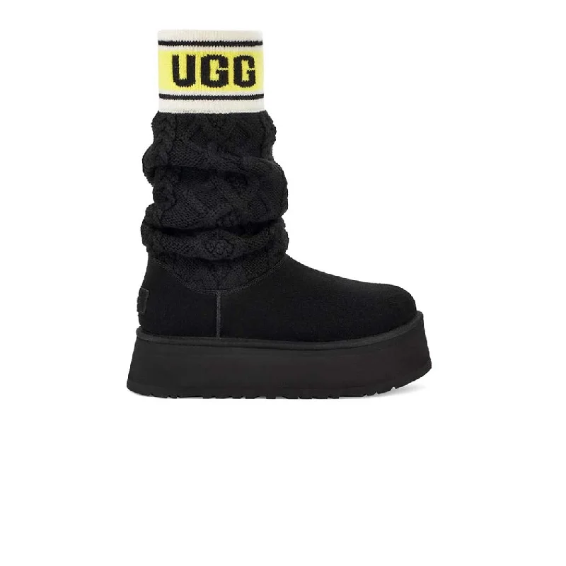 UGG® - Women's Classic Sweater Letter Boots (1144045-BLK) Chenille Blend Fleece Blend Nylon Blend UGG® - Women's Classic Sweater Letter Boots (1144045-BLK) Chenille Blend Fleece Blend Nylon Blend
