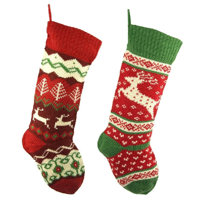 Ugly Sweater Knitted Polyester Christmas Stockings, Red, 20-Inch, 2-Piece Slim Fit Regular Fit Oversized Ugly Sweater Knitted Polyester Christmas Stockings, Red, 20-Inch, 2-Piece Slim Fit Regular Fit Oversized