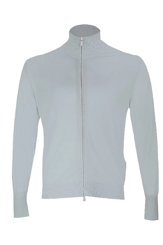 Full Zip Knit Sweater - Green Anti-Pilling Anti-Shrink Durable